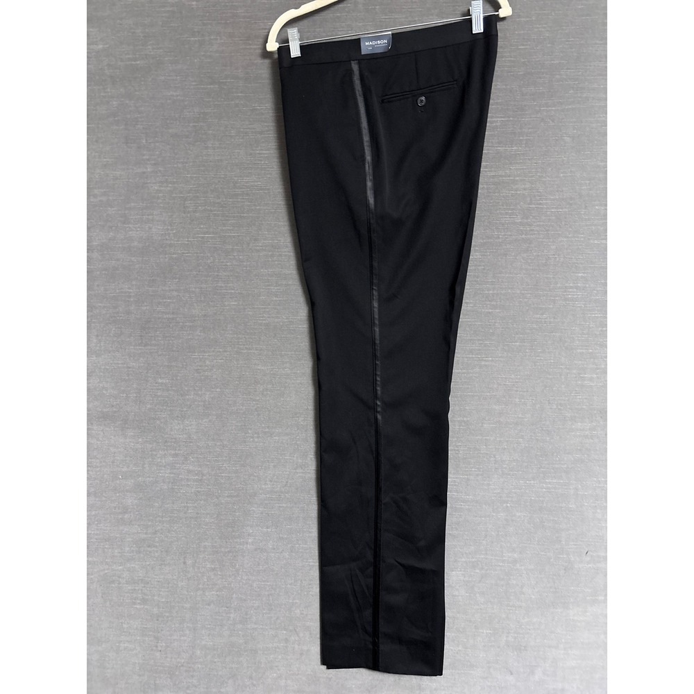 Madison Tuxedo Pants 36x34 Black Satin Stripe Formal Dress Trousers Evening Prom